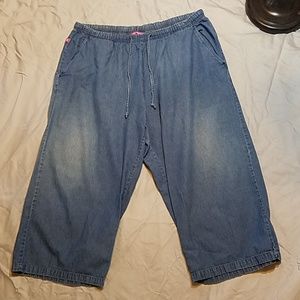 Women within 24W vintage denim wide cropped leg